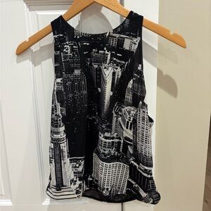 Alice and Olivia brand new with tags Black & White Cityscape Sleeveless Tank Top